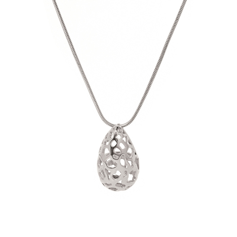 Hollow Waterdrop Pendant Necklace