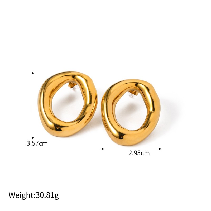 Hollow Oval Earrings