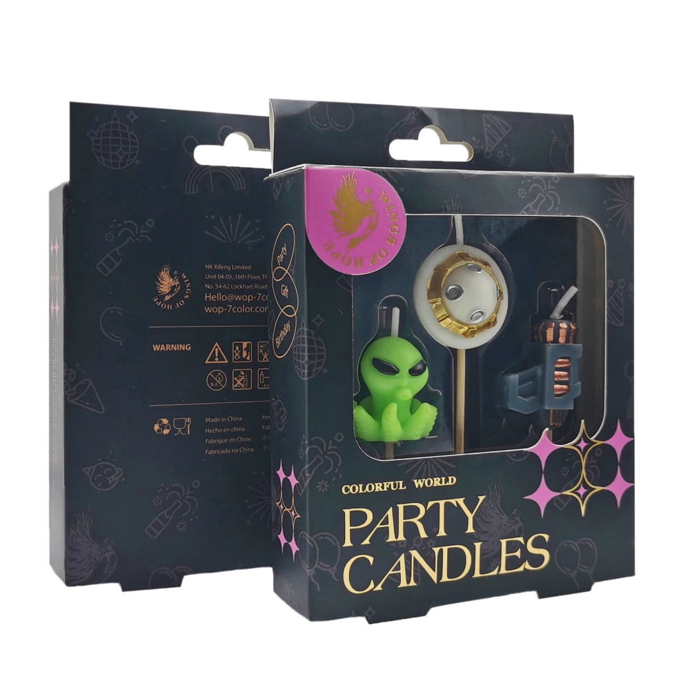 Alien and Flying Saucer Candle Set Package