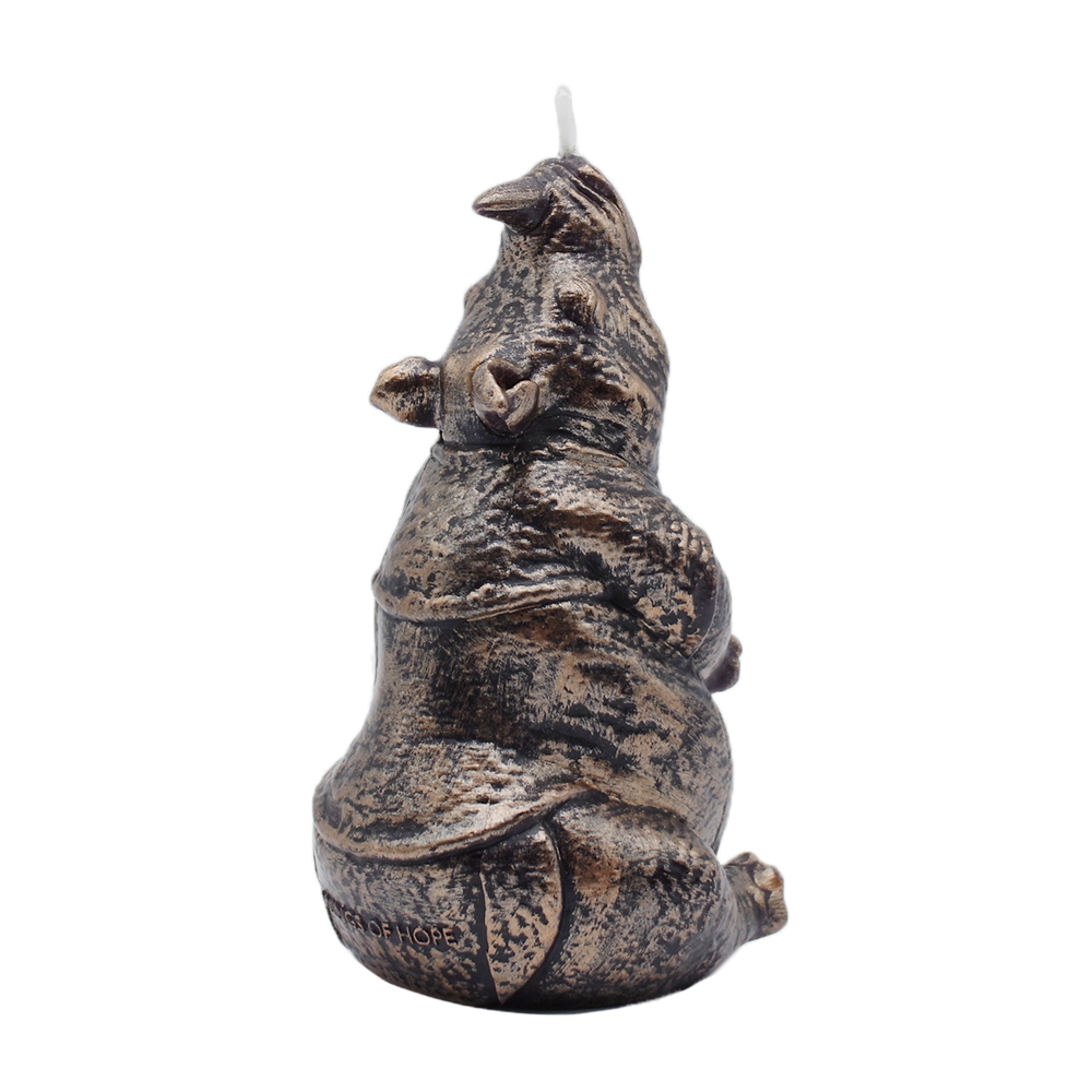 Black Rhinoceros Candle for Home Decor_backright