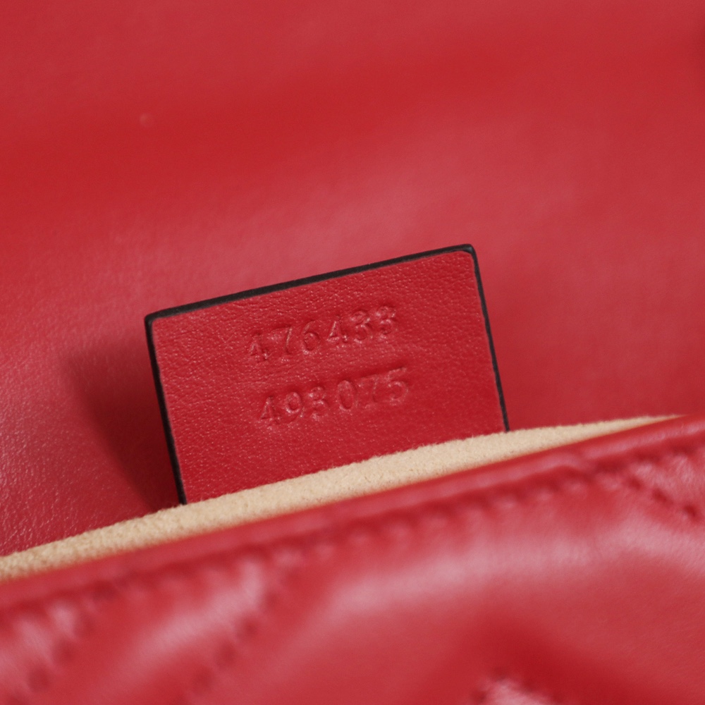 Gucci GG Marmont 鏈條包 紅色 細節圖