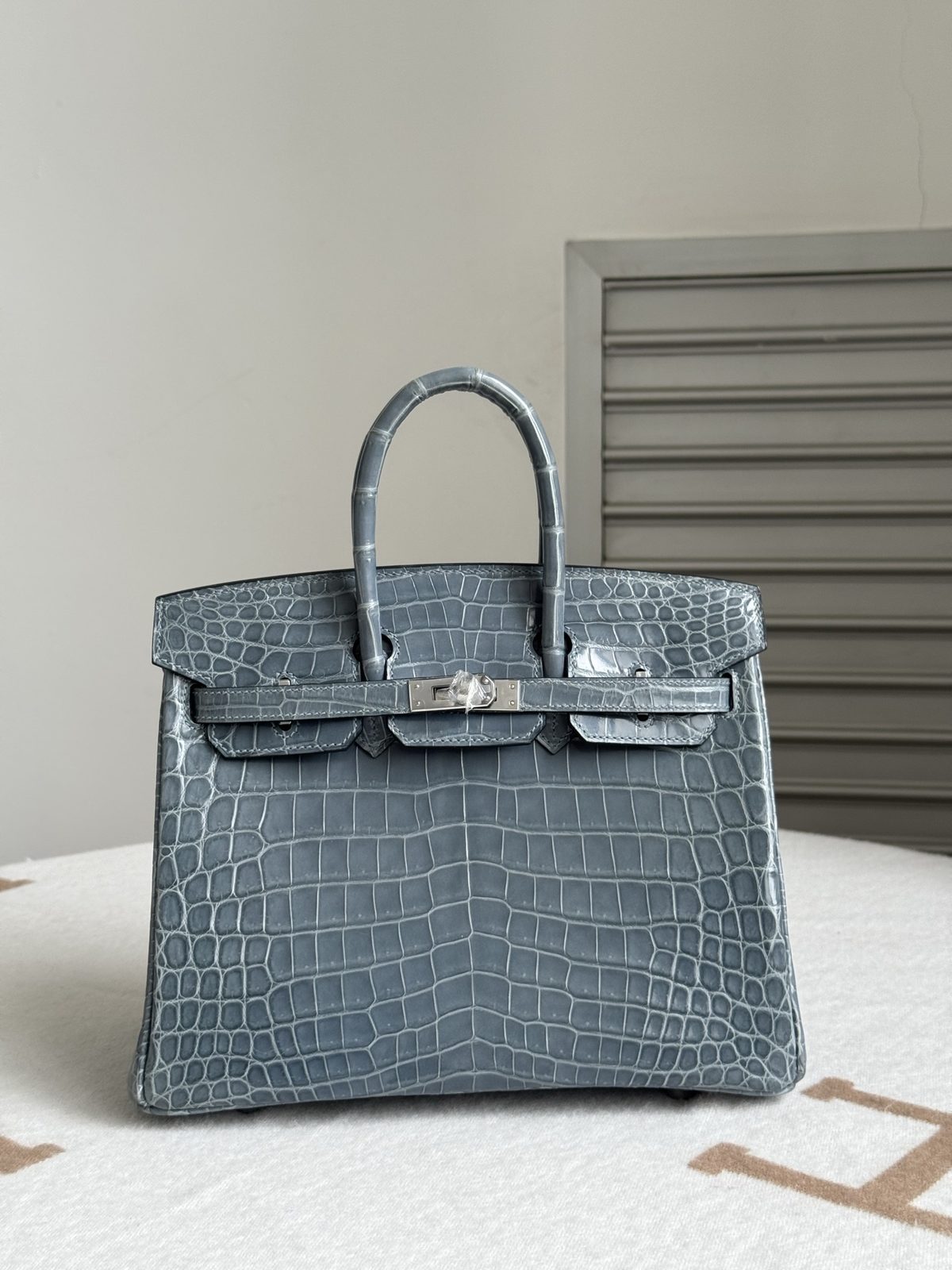 愛馬仕 Birkin 25 尼羅鱷方格紋