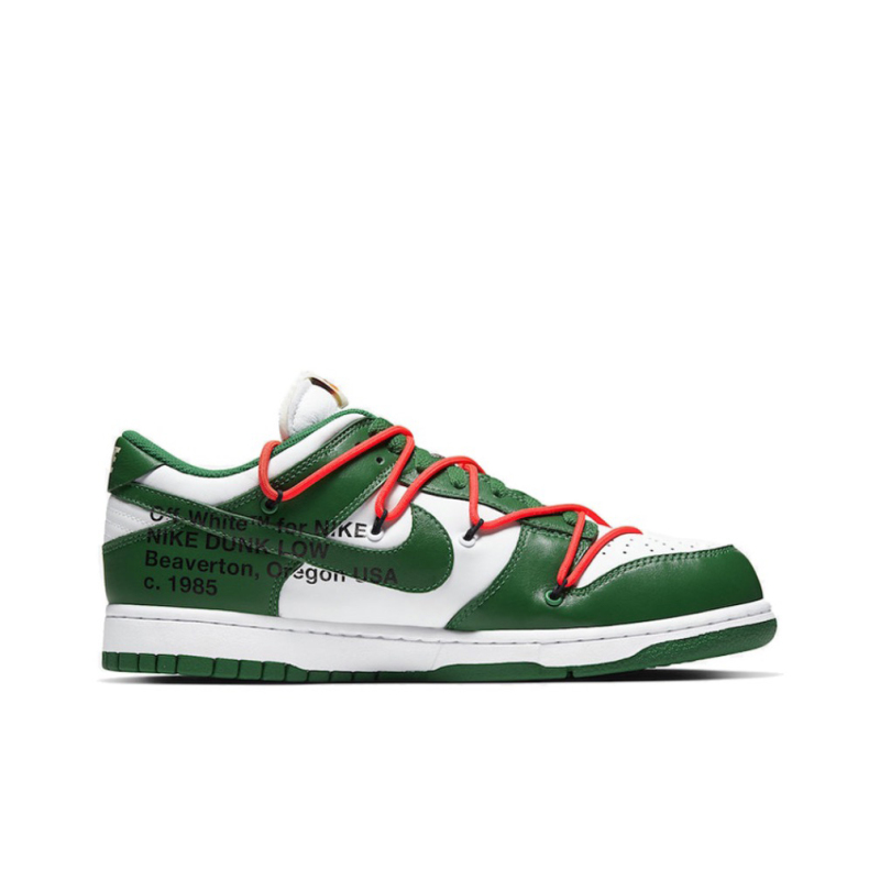 Off-White×Nike Dunk Low LTHR OW "Joint green"