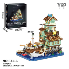 YKO Creator Building Houseboat by the sea 2560-2760 PCS block toys P3116-P3118