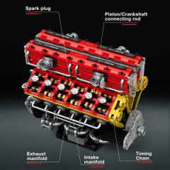 Reobrix Technic Vehicl V12 Engine 4719PCS block toys 33017