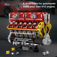 Reobrix Technic Vehicl V12 Engine 4719PCS block toys 33017