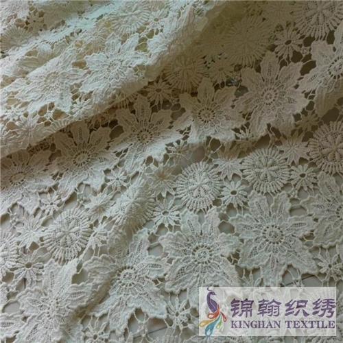 KHLF2010 Guipure Cotton Lace Fabric - Vintage Beige