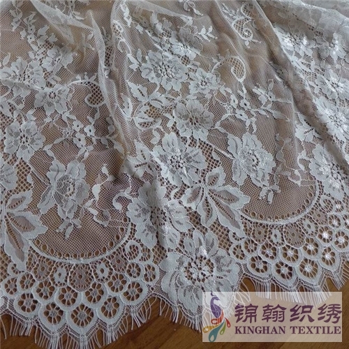 Chantilly Lace fabric white bridal lace eyelash lace