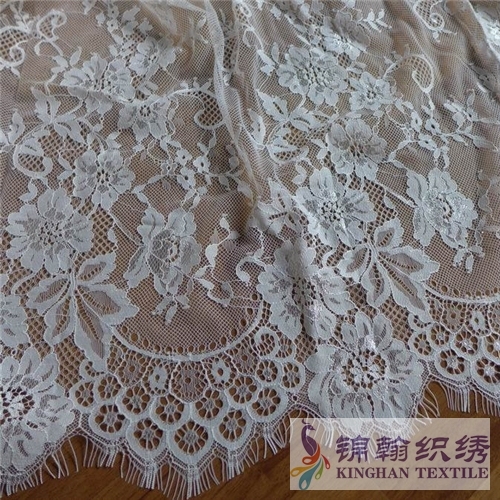 Chantilly Lace fabric white bridal lace eyelash lace