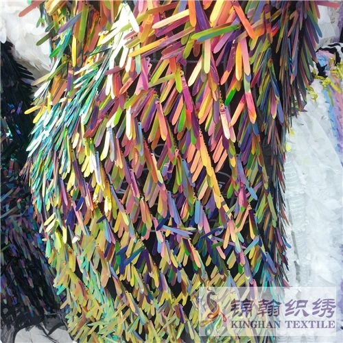 Iridescent Sword Rectangle Sequin Fabric