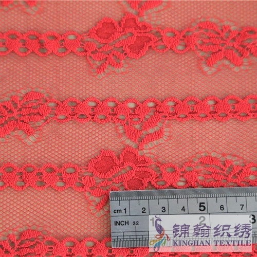 KHLF1012 Red Pressure Yarn Eyelash Chantilly Lace Fabric