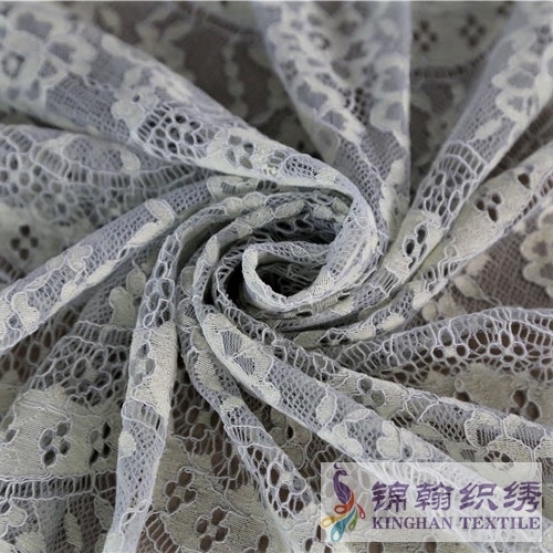 KHLF3023 Light Yellow Corded Lace Fabric