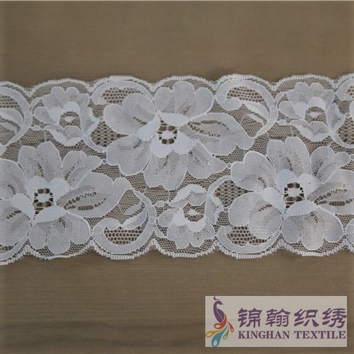 KHLT1018 10.5cm White Floral Chantilly Lace Trim