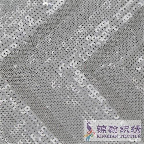 KHSF1019 2+3+4+5mm White Sequins Fabric