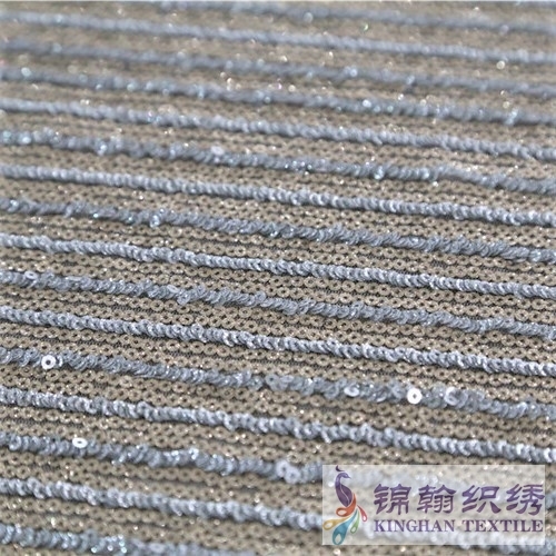 KHSF1022 3mm Gold Grey Two-tone Glitter Sequins Fabric