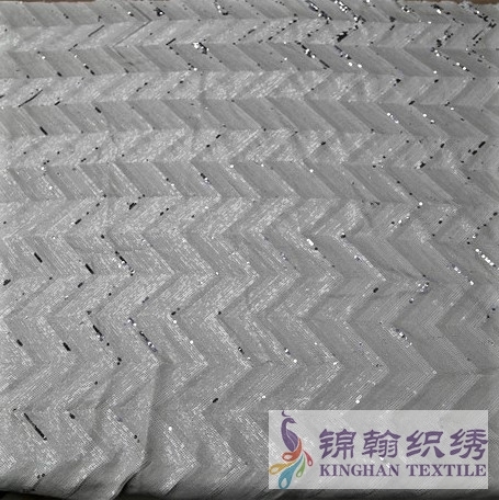 KHSF1019 2+3+4+5mm White Sequins Fabric