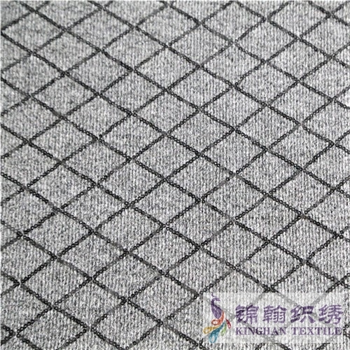 KHSF1028K 3mm Black Diamond Shape Sequins Embroidered on Knitted Fabric