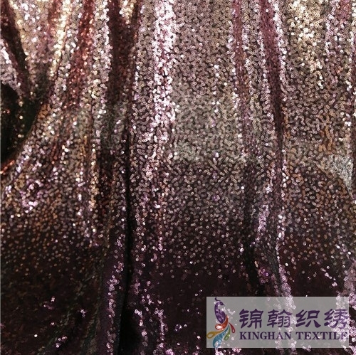 KHSF1042 3mm Pink to Purple Gradients Sequins Fabric