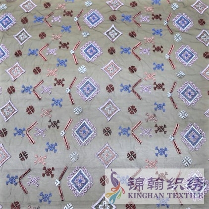 KHME1004 Colorful Diamond Flat Mesh Embroidery