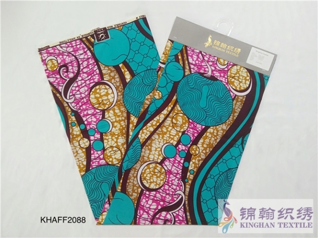 KHAFF2088 African Cotton Ankara Wax Print Fabrics