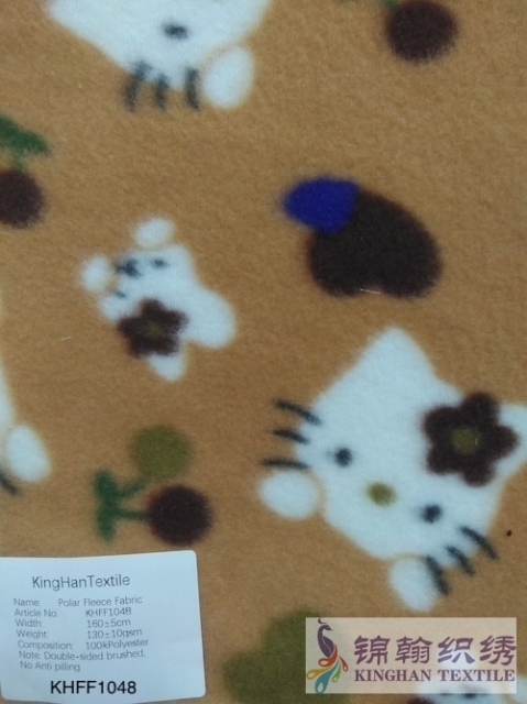 KHFF1048 Printed Polar Fleece fabrics Double-sided brushed, NO Anti pilling