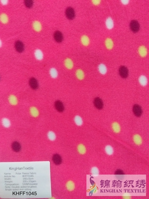 KHFF1045 Printed Polar Fleece fabrics Double-sided brushed, Single-sided Anti pilling