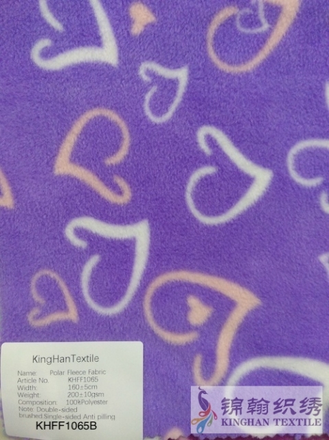 KHFF1065 Printed Polar Fleece fabrics Double-sided brushed, Single-sided Anti pilling