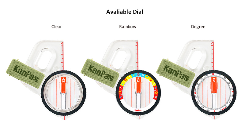Kanpas thumb compass for left and right-hand users with ergonomic rubber protection.