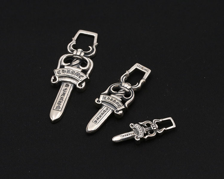 925 sterling silver sword dagger pendants handmade vintage necklaces antique silver designer punk style luxury jewelry