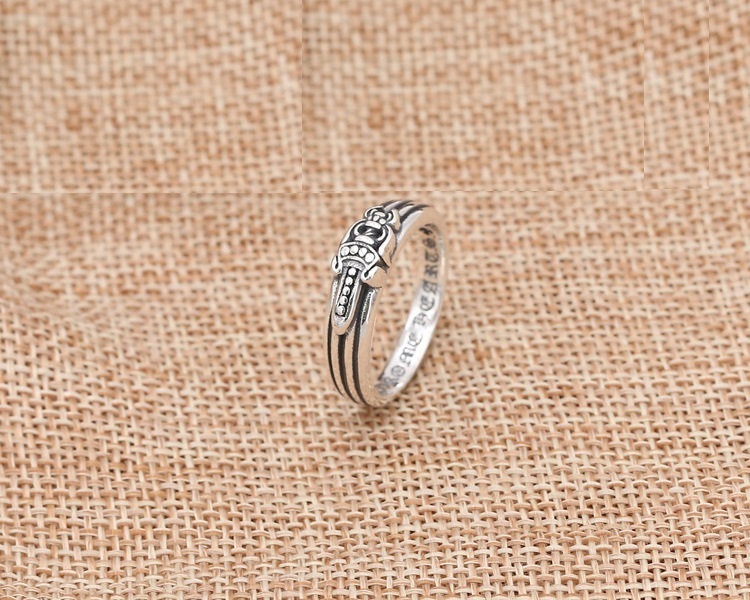 925 sterling silver handmade vintage band rings American European Gothic punk style antique silver sword designer jewelry men's women's rings