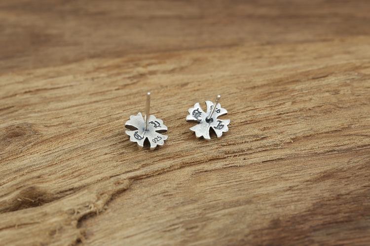 925 sterling silver handmade vintage stud earrings American European gothic punk style antique silver designer jewelry crosses post earrings for women