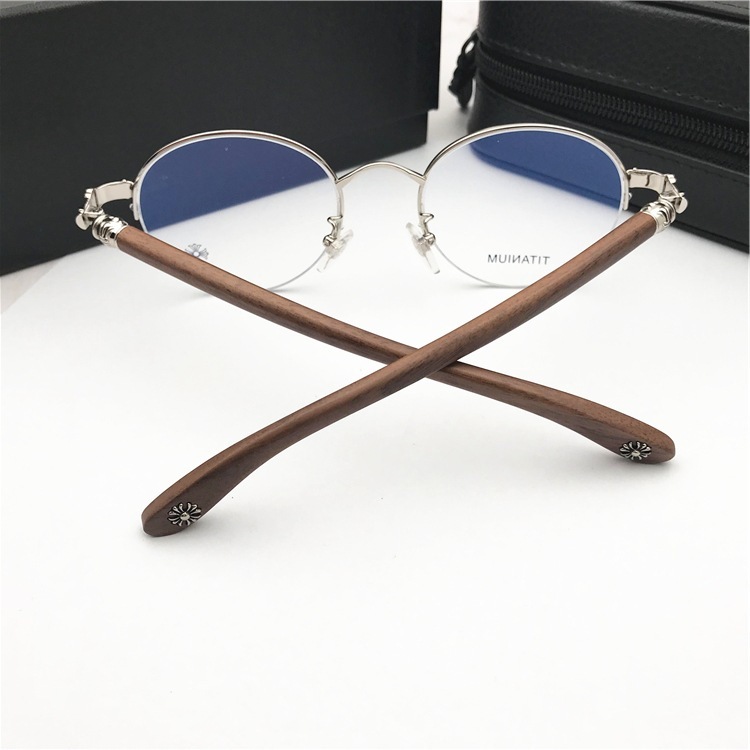 Vintage style Fahion designer glasses frame casual sports beach eyewears crosses metal frame wood legs fashion eye accessories