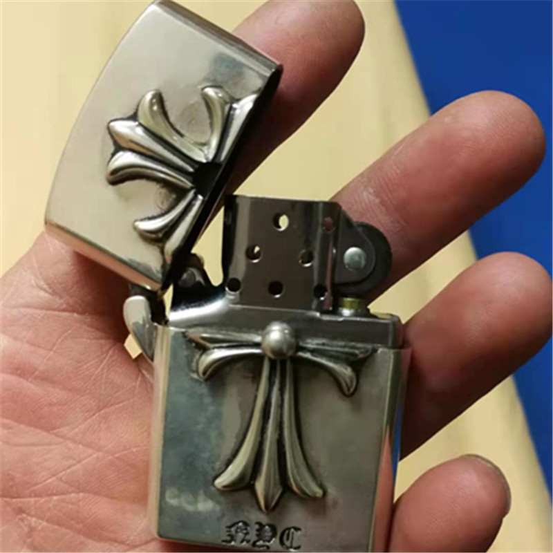 925 sterling silver handmade cross cigarette lighter high quality American European punk Gothic luxury accessories gifts