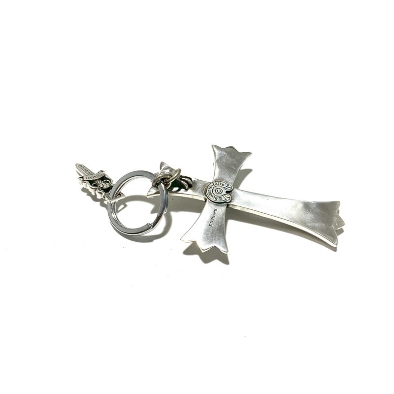 925 sterling silver handmade Large cross sword keychain keyrings  American European punk gothic vintage luxury jewelry accessories gifts