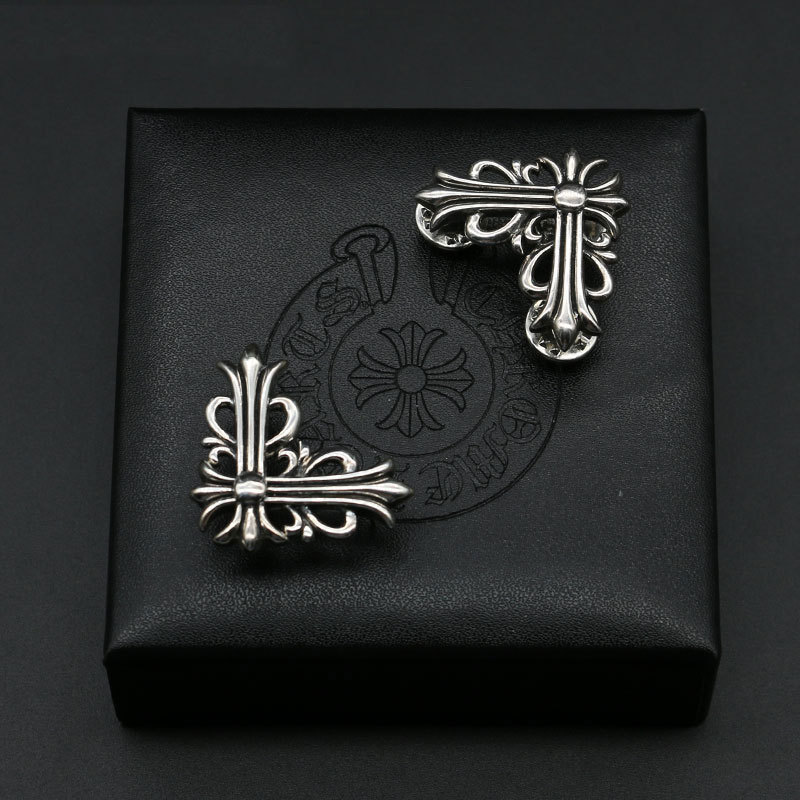 925 sterling silver handmade crosses brooches American European punk gothic vintage luxury jewelry collar accessories gifts