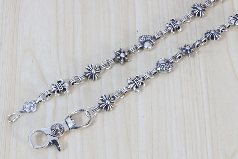 Crosses Hearts Anchors Stars links Pants Chain 925 sterling silver Vintage Gothic Jewelry Accessories