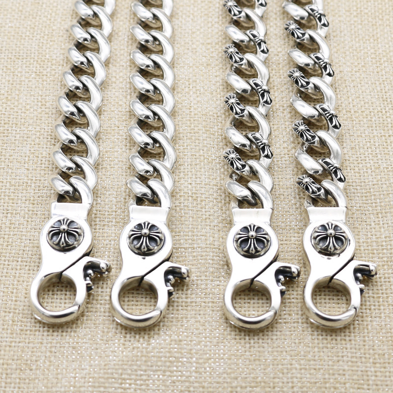 Crosses links Pants Chain 925 sterling silver Vintage Gothic Jewelry Accessories