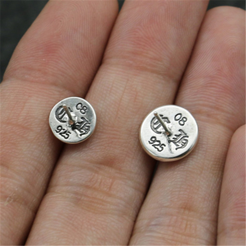 Stud Earring 925 Sterling Silver Gothic Punk Vintage Designer Luxury Jewelry Accessories Gift