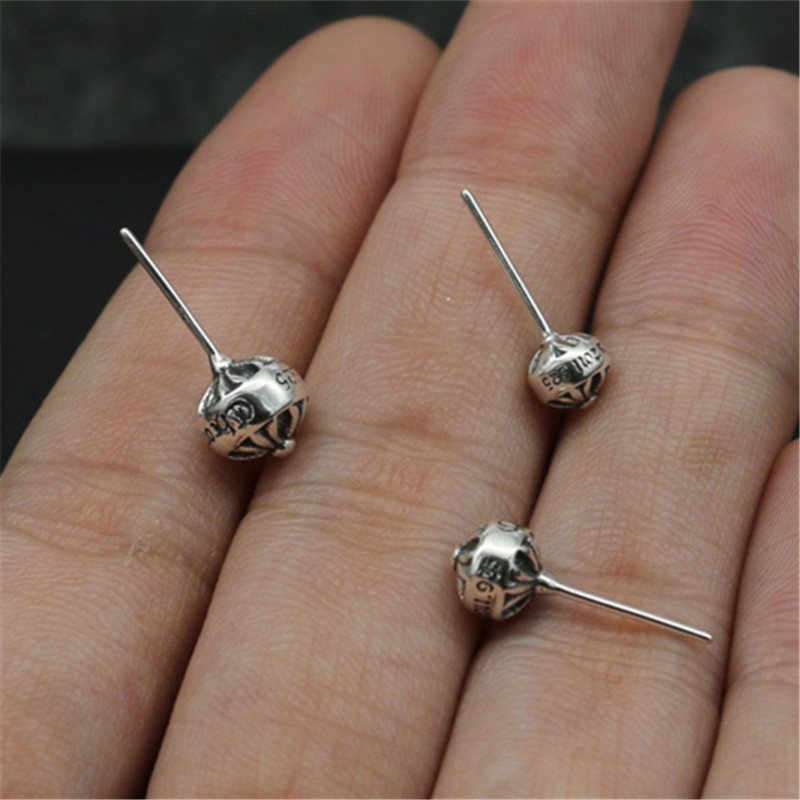 Stud Earring 925 Sterling Silver Gothic Punk Vintage Designer Luxury Jewelry Accessories Gift