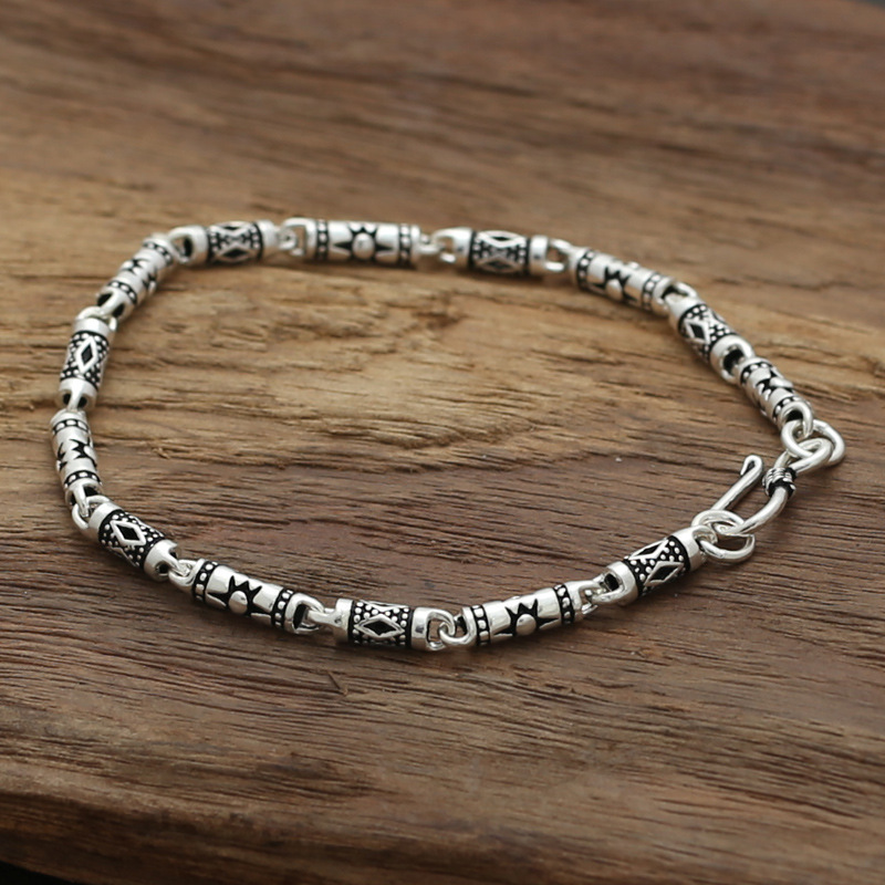 Link Chain Bracelet With Fish Hook Clasps 925 Sterling Silver Jewelry