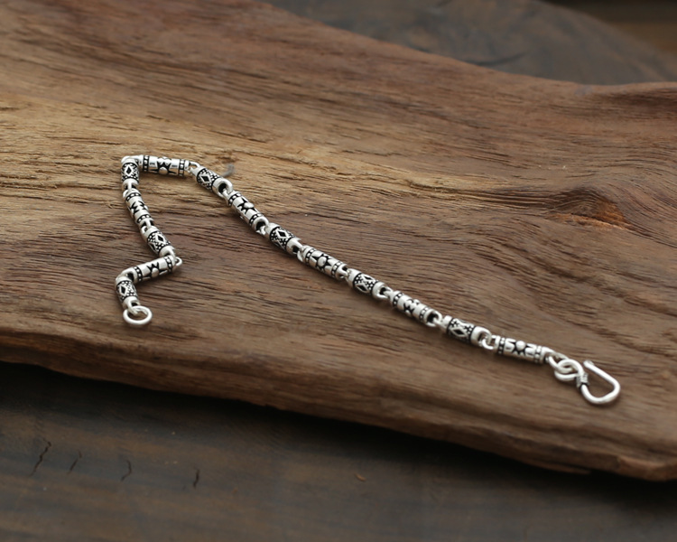 Link Chain Bracelet With Fish Hook Clasps 925 Sterling Silver Jewelry