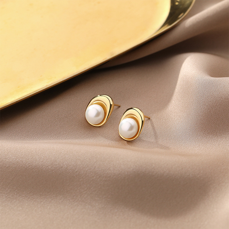 Pearl Stud Earrings 925 Sterling Silver Jewelry