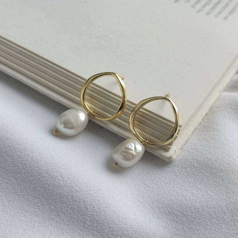 Stud Dangle Earring With Pearls 925 Sterling Silver Jewelry