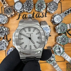 FANTAST實拍高仿手錶 3K廠 百達翡麗 鸚鵡螺 5711 白面 高仿手錶