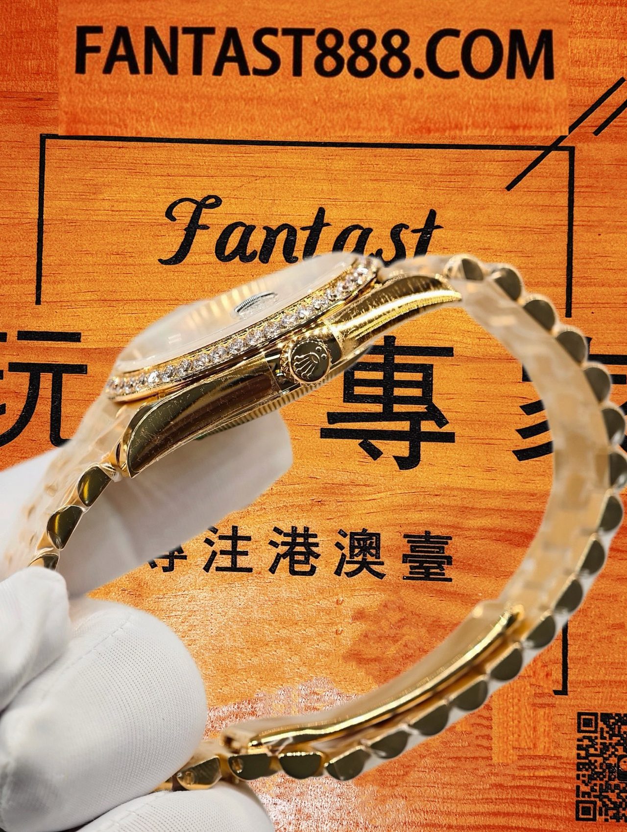 高仿私人改裝-勞力士-星期日曆228348RBR 黃金滿鑽黑冰糖 復刻腕錶 實拍 5