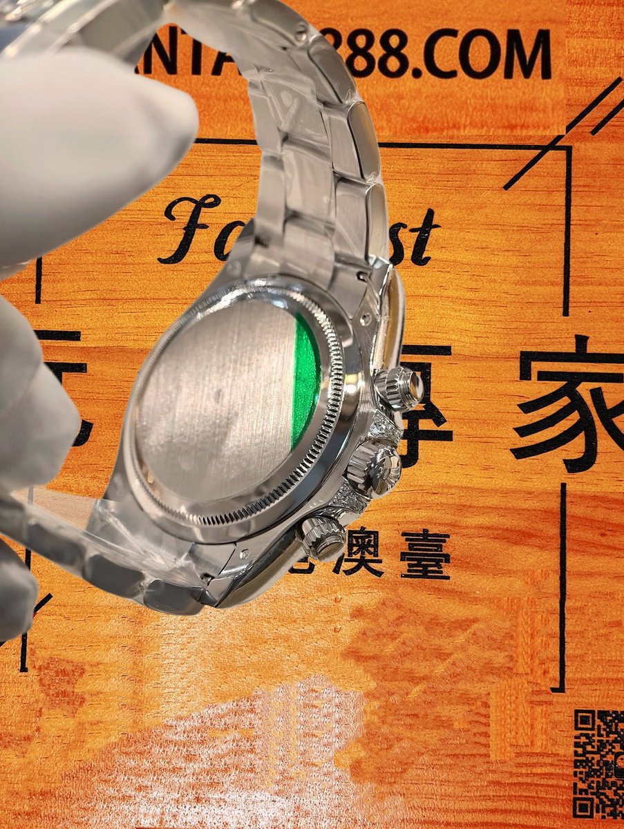 客定改裝 勞力士 Cosmograph Daytona 116509 隱藏款「Hidden Gem」 SW培育藍寶石梯方整圈 配重殼套約210g 904L鋼 復刻腕錶 實拍 6