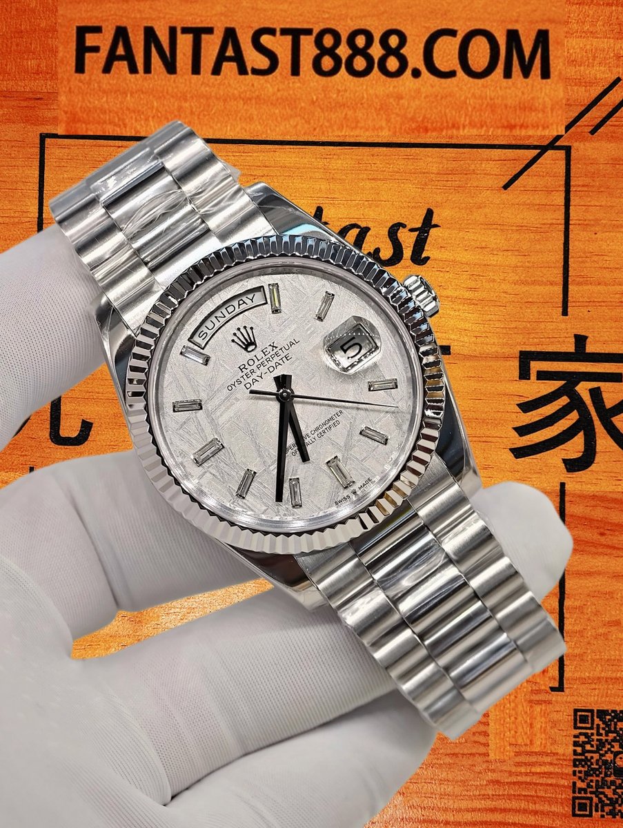 客定改裝 勞力士 Day-Date 36mm 配重殼套約207g 904L鋼 SW天然隕石盤 三角坑紋外圈 總統鏈帶 18K包厚金 復刻腕錶 實拍 2