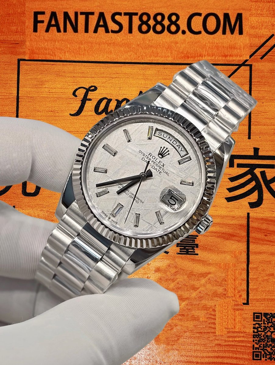 客定改裝 勞力士 Day-Date 36mm 配重殼套約207g 904L鋼 SW天然隕石盤 三角坑紋外圈 總統鏈帶 18K包厚金 復刻腕錶 實拍 4