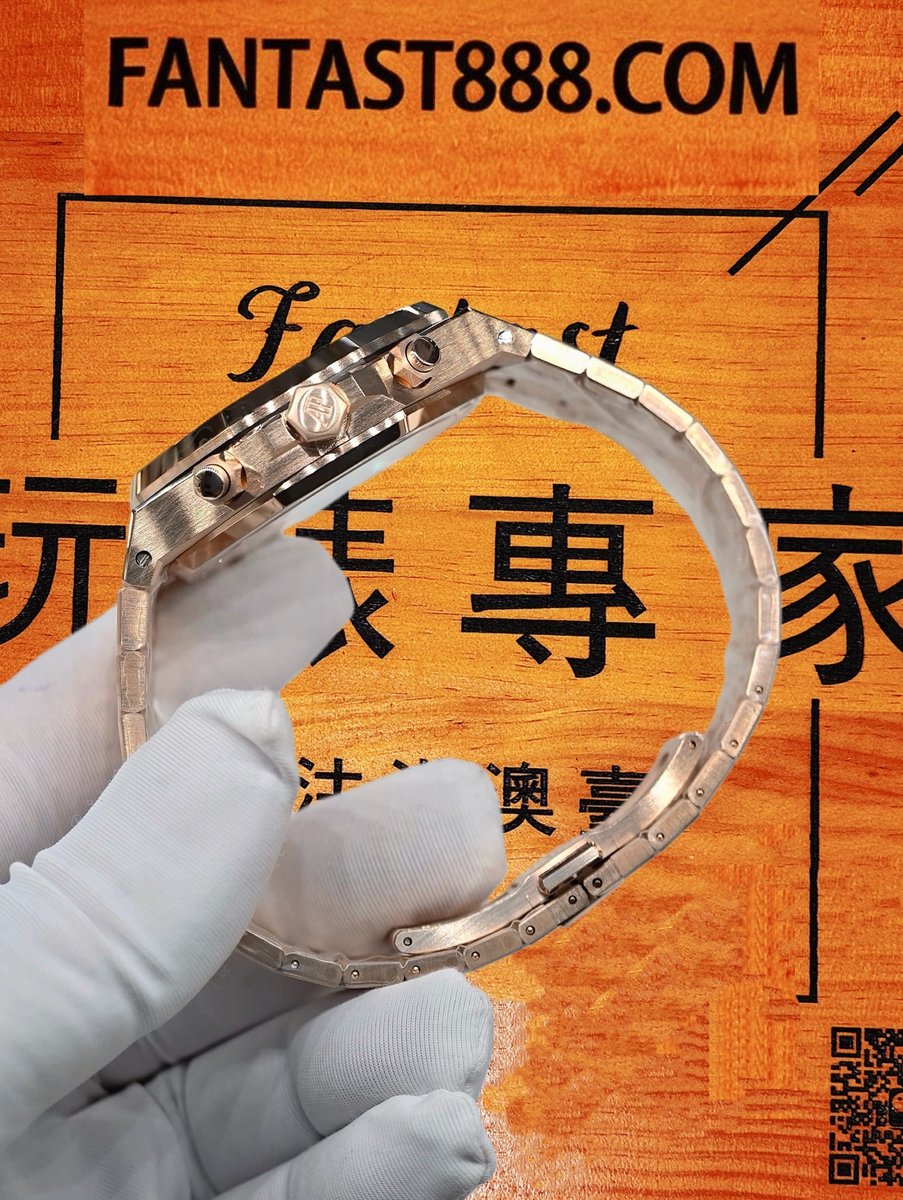 高仿私人改裝-愛彼-皇家橡樹26240OR 玫瑰金黑盤計時 復刻腕錶 實拍 4