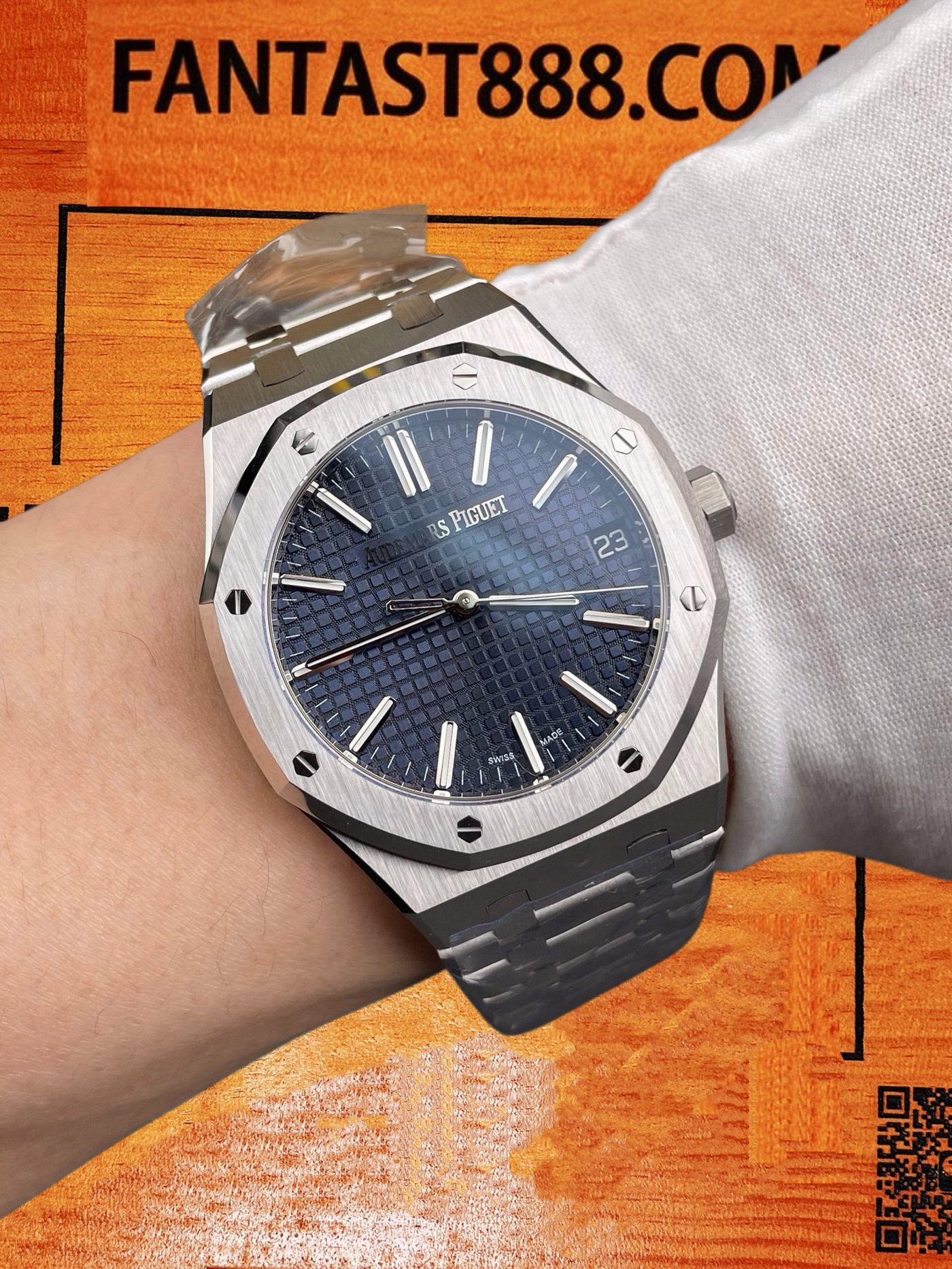 高仿愛彼-皇家橡樹15510ST-藍盤41mm-4302無卡度機芯-DDF廠復刻腕錶 實拍 9